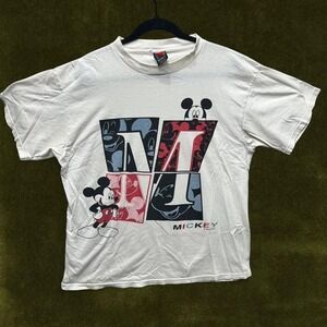Vintage Mickey Unlimited Monogram "M" graphic 1990s tee Jerry Leigh Design XL